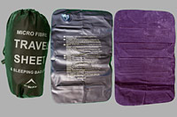 K-Way Microfibre Sleeping Bag Liner and Intex Inflatable Pillow