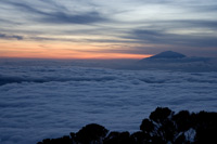 Mt Meru sunset at Shira